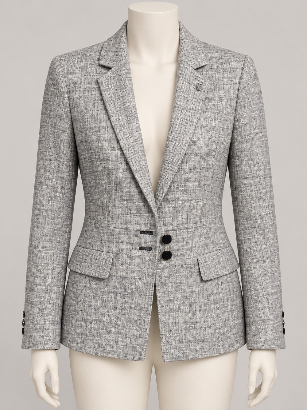 Tommy Hilfiger Light Gray Textured Tailored Blazer